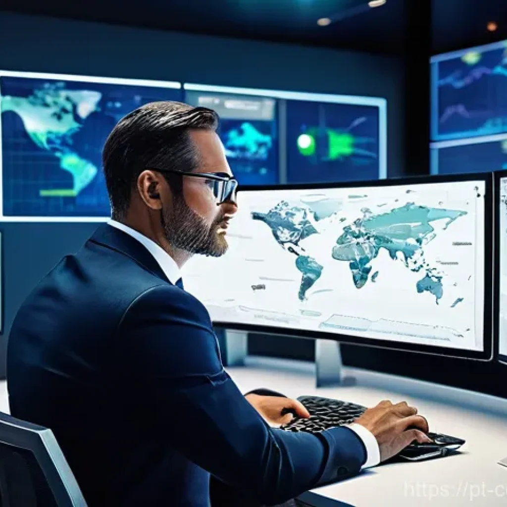 관세사 업무에서 발생하는 트렌드 - **Prompt 1: The Digital Customs Broker's Command Center**
A highly detailed, realistic image of ...