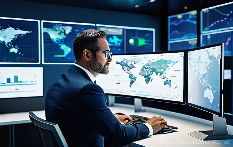 관세사 업무에서 발생하는 트렌드 - **Prompt 1: The Digital Customs Broker's Command Center**
A highly detailed, realistic image of ...