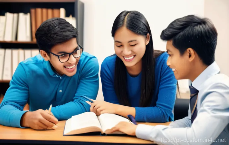 관세사 시험 스터디 그룹 - Collaborative Study Session for Professional Certification**

"A diverse group of 5-6 young adults, ...