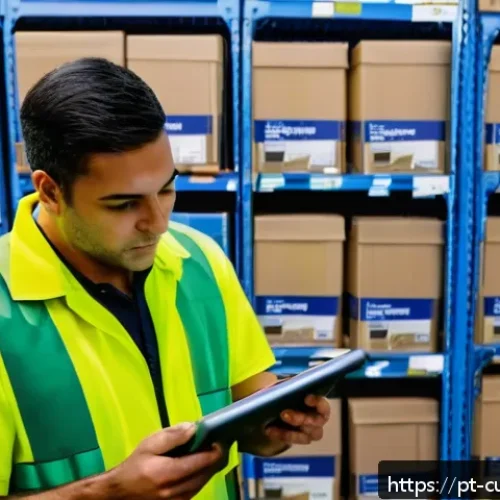 Home 31 HS 코드와 품목분류 사례 - A modern Brazilian customs warehouse scene showing diverse import products neatly organized with cle...